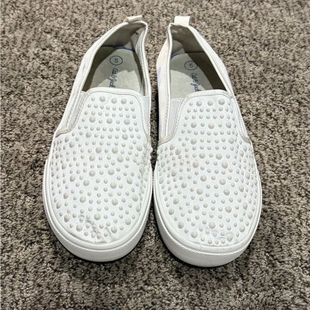 Cat & Jack White Studded Slip-On Shoes